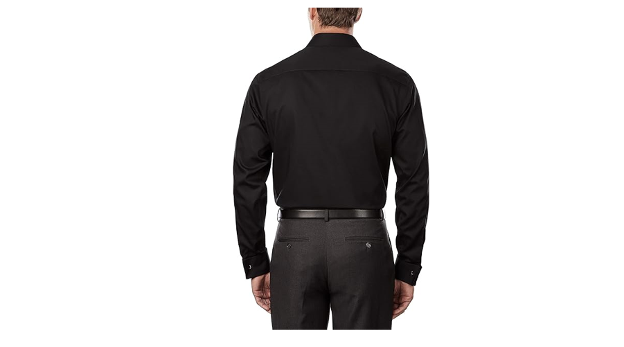 Calvin Klein Men's Regular Fit Herringbone French Shirt, 16" Neck 32"-33" Sleeve