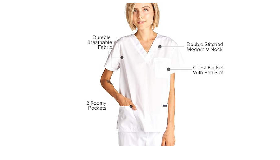 Dagacci Medical Uniform Woman and Man Scrub Set Unisex Medical Scrub, XL