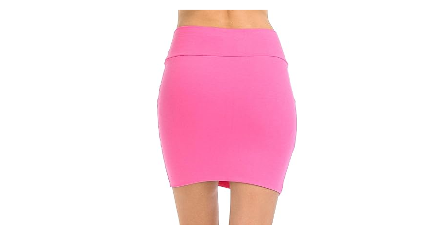 Trendy Street Basic Double-Layer Cotton Simple Stretchy Tube Pencil Mini Skirt,L