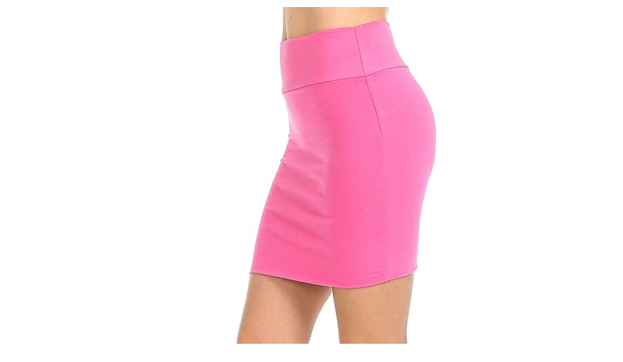 Trendy Street Basic Double-Layer Cotton Simple Stretchy Tube Pencil Mini Skirt,L