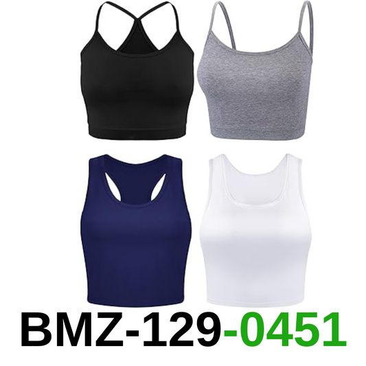 Boao 4-Pack Women's Crop Tops, Spaghetti Strap Tank Tops, Sleeveless Racerback,