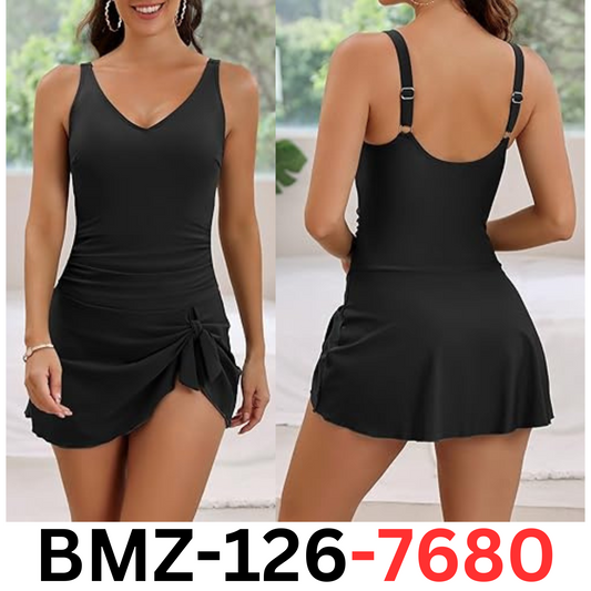 Aidonger One Piece Swim Dress Swimsuit for Women Tummy Control Swimdress Skirt M