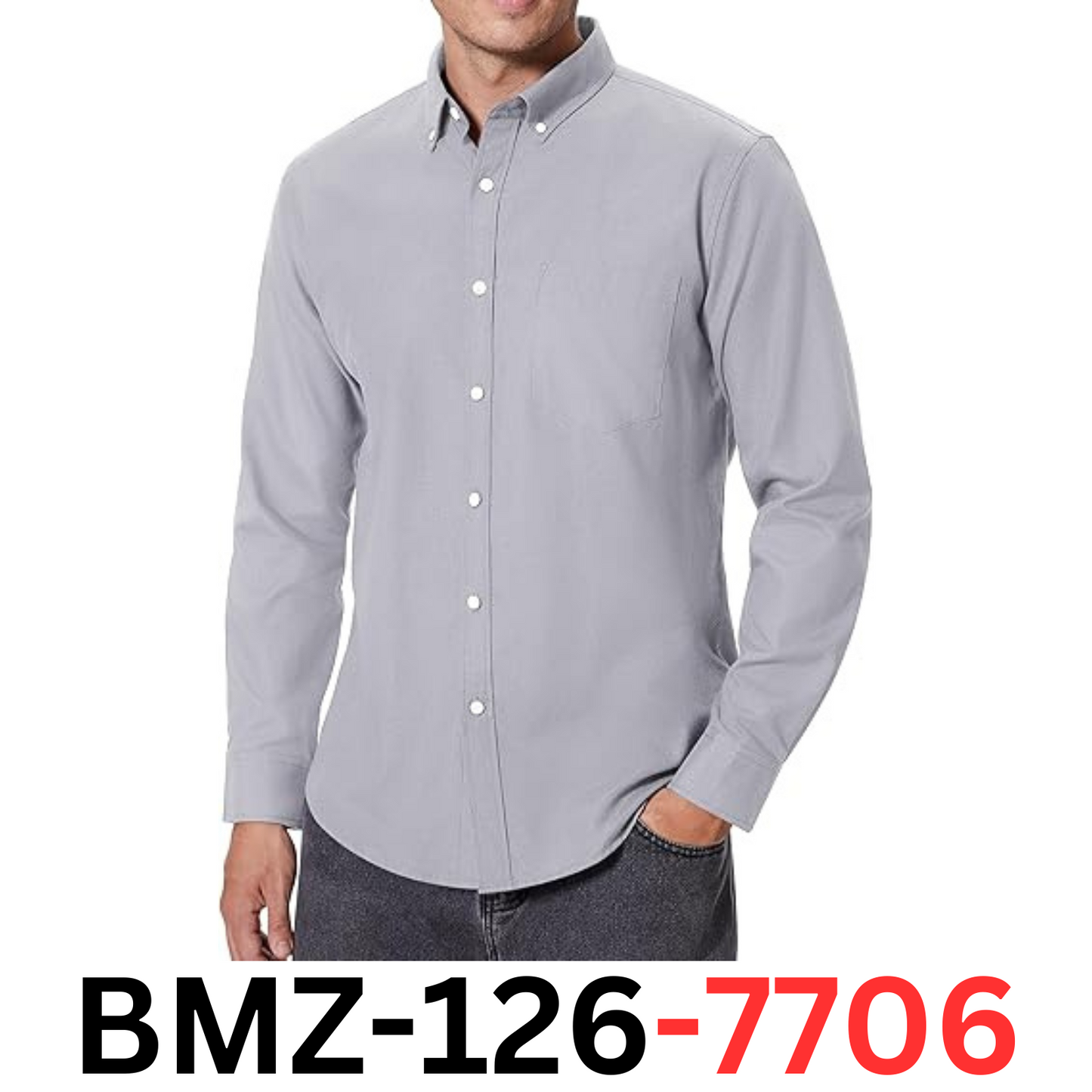 Alimens & Gentle Men Oxford Shirts Regular Fit Business Button Down Shirt Gray M