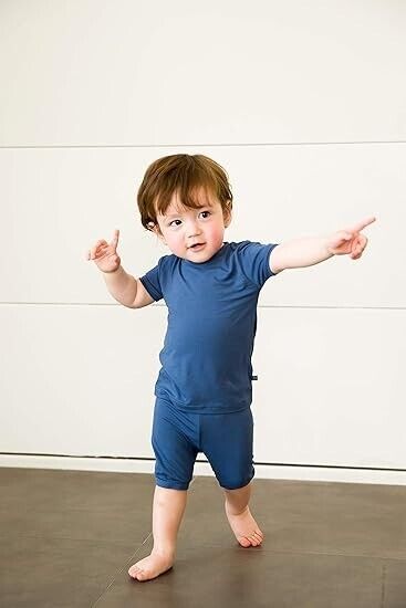 VAENAIT BABY Infant Toddler Kids Short Sleepwear Pajamas 2pcs Set Short Navy XXS