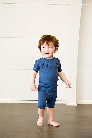 VAENAIT BABY Infant Toddler Kids Short Sleepwear Pajamas 2pcs Set Short Navy XXS