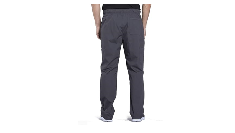 Cherokee Men's Scrub Pants Tapered Leg with Elastic Waistband Zip Fly Front, XL
