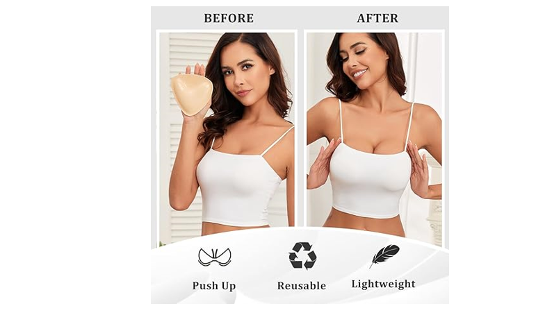 Double-Sided Sticky Bra Pads Inserts Ultra Instant Lift Bra Inserts Push up, L