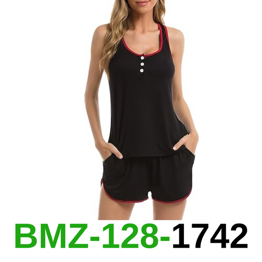 Vlazom Women's Pajama Short Set Soft Cami 2 Pieces Pj's Sets Tank Top, S