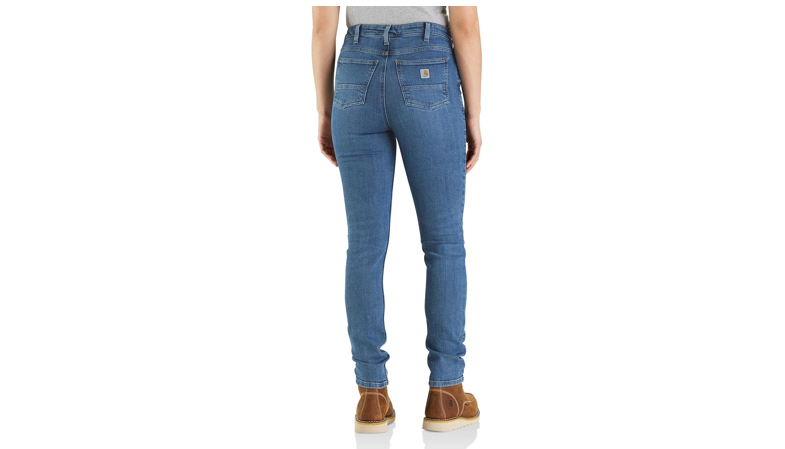 Carhartt Women's Rugged Flex Slim Fit Tapered High Rise Jean, Laurel, 12 Short