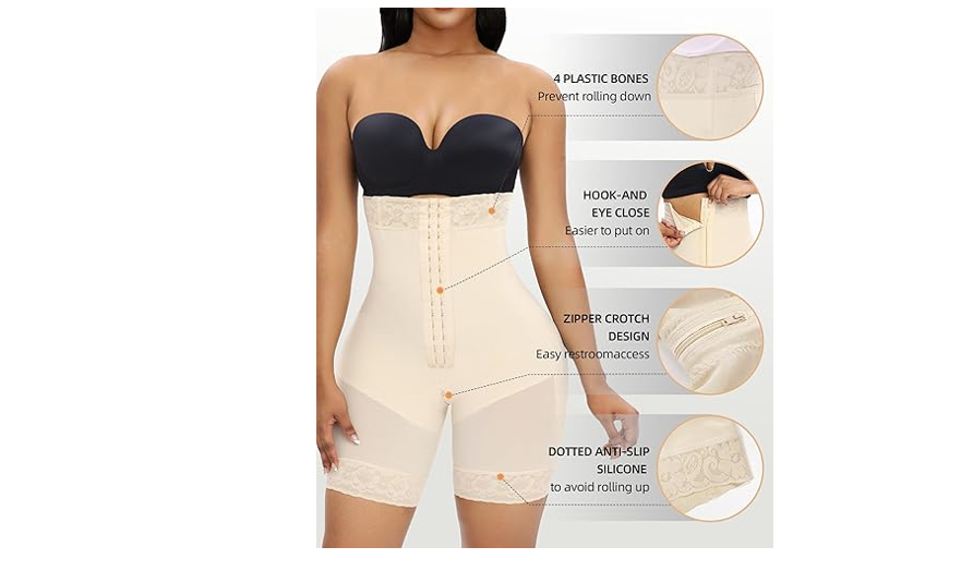 YIANNA Tummy Control Shapewear for Women Strapless Fajas Colombianas Postparto S