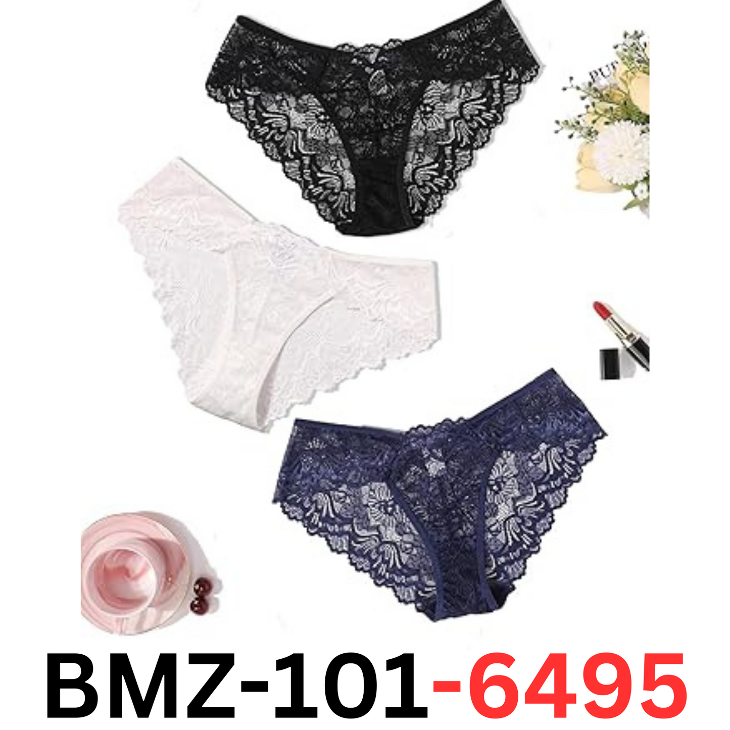Avidlove Women Lace Underwear Hipster Panties Sheer Bikini Undies, 3 Packs-1 XXL