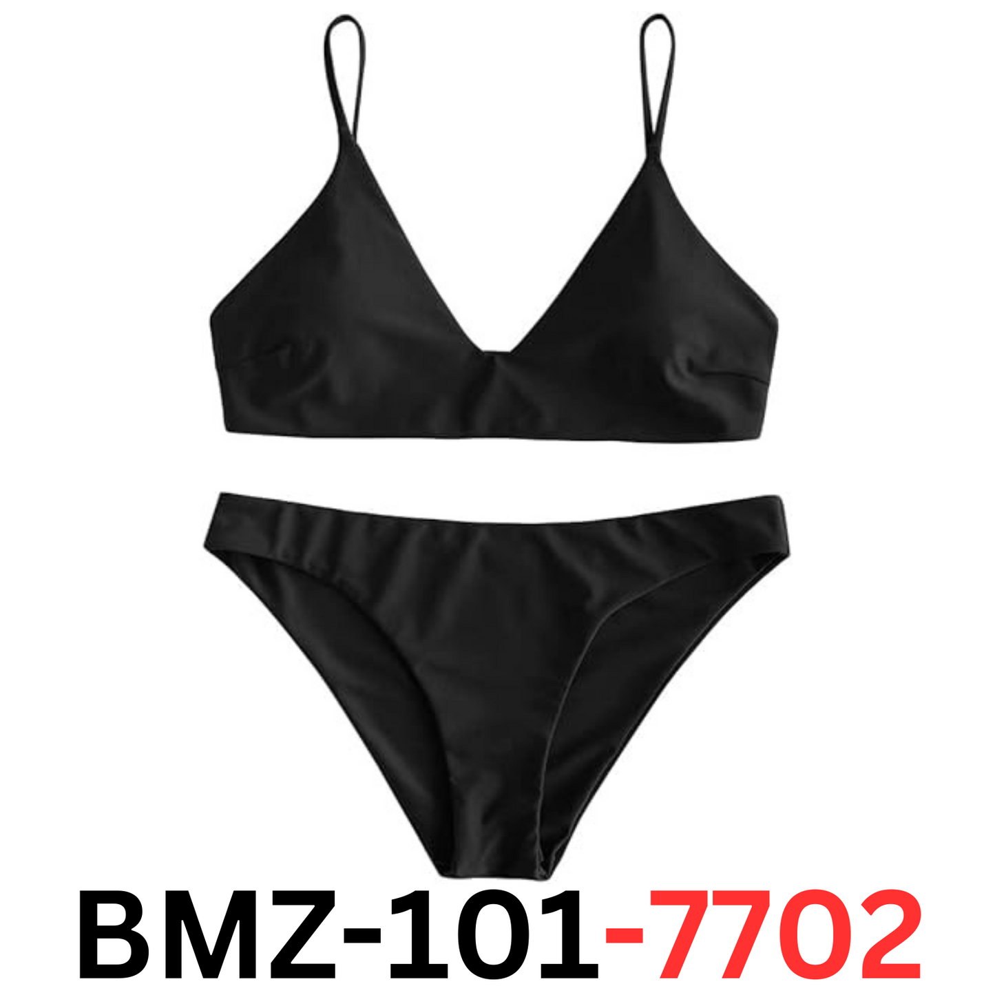 ZAFUL Womens Solid Spaghetti Strap Bralette Bikini Set Two Piece Swimsuit, Small
