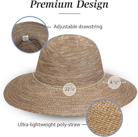 Wallaroo Hat Company Women Victoria Fedora UPF 50+ Sun Protection Hat, One Size