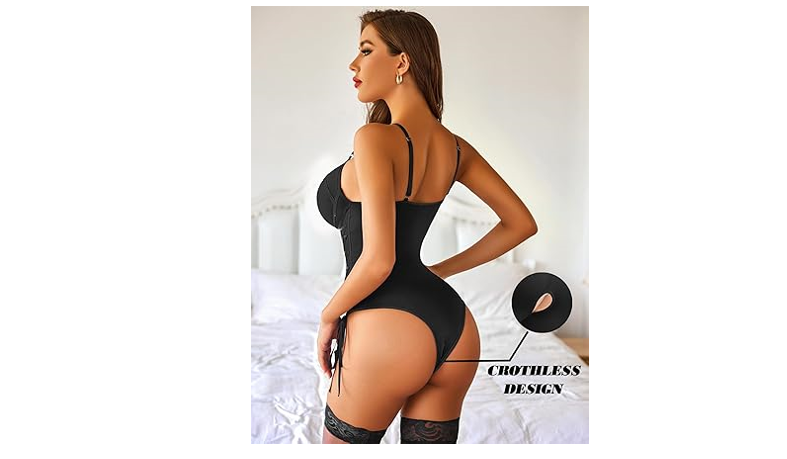 Avidlove Black Lingerie Corset Bodysuit Women Lingerie Teddy Bodydoll SeXy, L