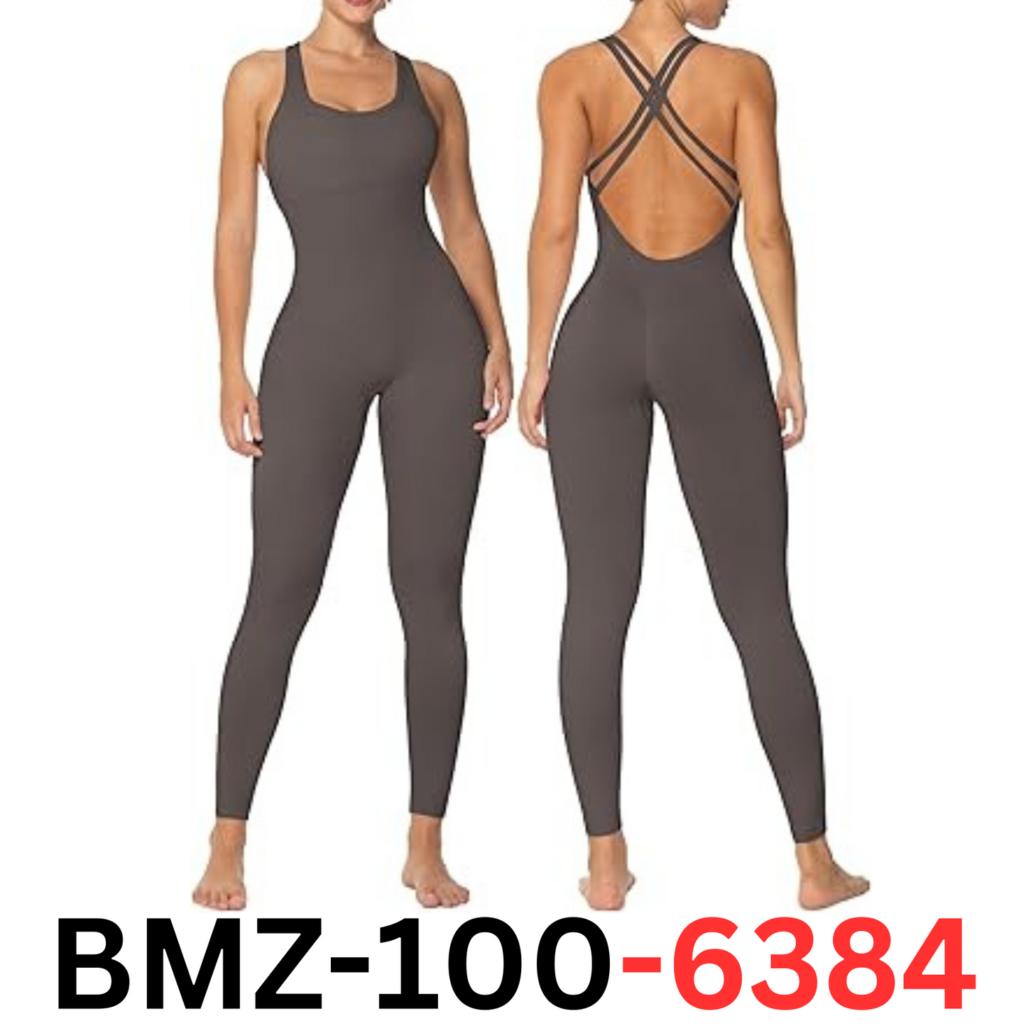 Sunzel Womens Jumpsuit Backless Seamless Workout One Piece Bodycon Romper, 25" M