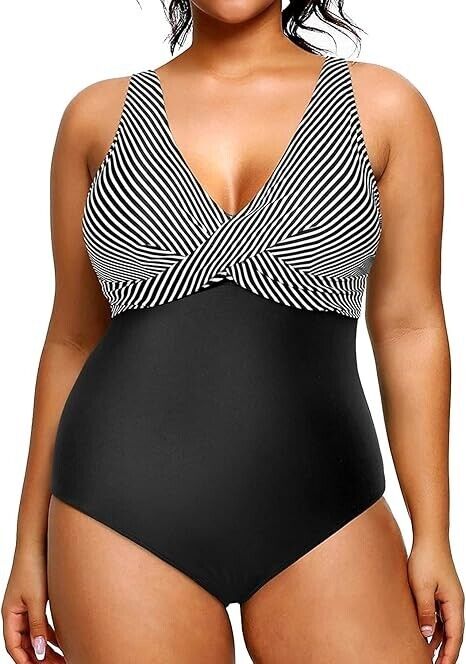 Yonique Women's Plus Size Swimsuit One Piece Tummy Control Slimming Swimwear, XL