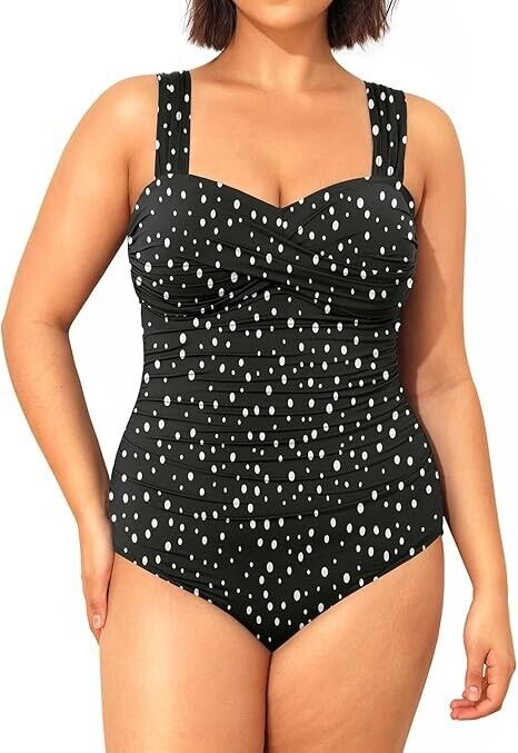 Yonique Plus Size One Piece Swimsuit for Women Tummy Control Bathing Suit, 16W