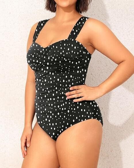 Yonique Plus Size One Piece Swimsuit for Women Tummy Control Bathing Suit, 16W