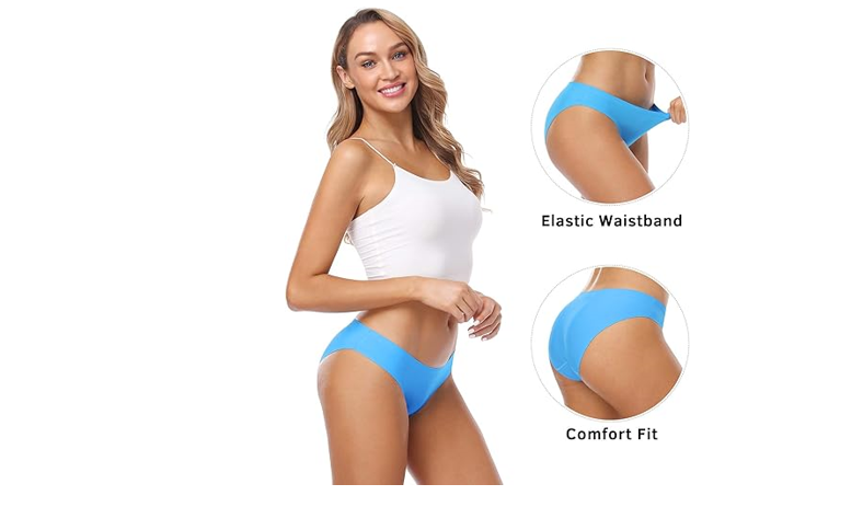 Wealurre Seamless Underwear Invisible Bikini No Show Nylon Spandex Women, M