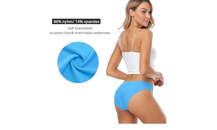 Wealurre Seamless Underwear Invisible Bikini No Show Nylon Spandex Women, M