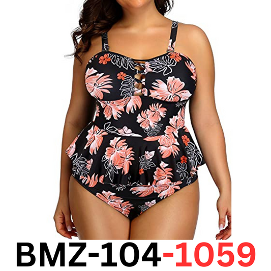 Yonique Women's Plus Size Swimsuit Tummy Control Two Piece Bathing Suit, 16 Plus
