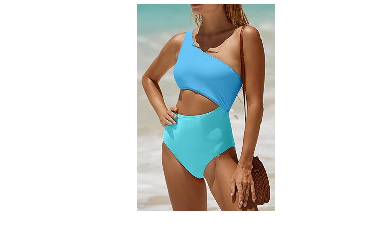 Yonique Women's One Piece Bathing Suit One Shoulder Swimsuit Cutout Swimwear, XS