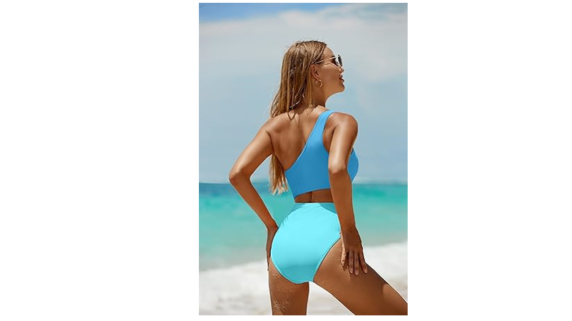 Yonique Women's One Piece Bathing Suit One Shoulder Swimsuit Cutout Swimwear, XS
