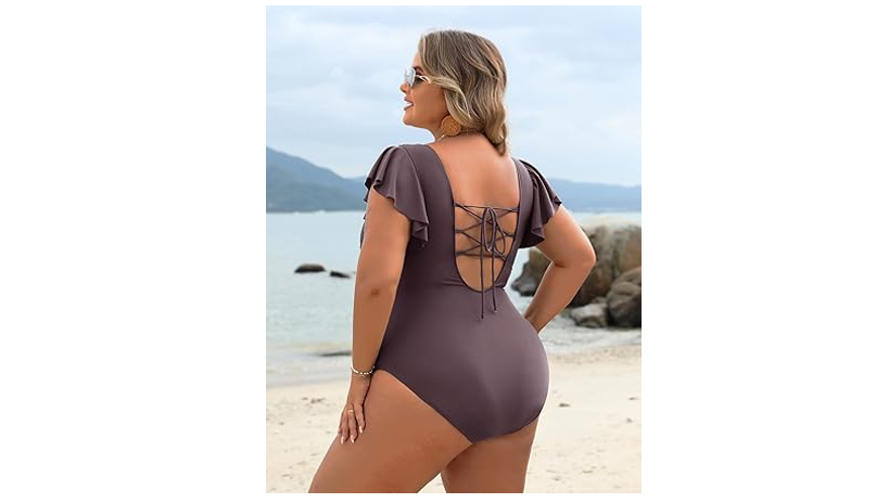 Blooming Jelly One Piece Swimsuit Women Plus Size Tummy Control Bathing Suit,XXL