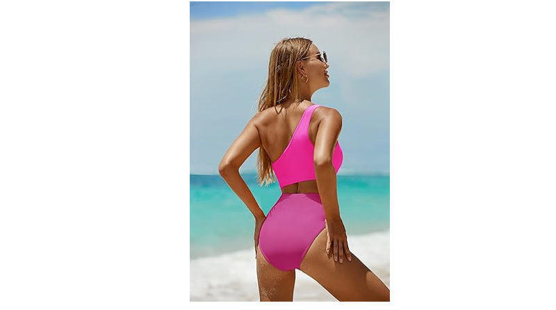 Yonique Women's One Piece Bathing Suit One Shoulder Swimsuit Cutout Swimwear,XXL