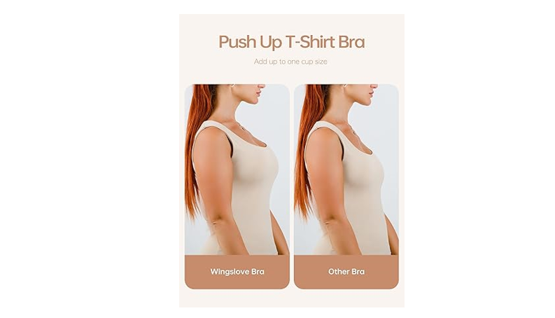 Wingslove Push Up Bras for Women Lightly Lined Underwire Smooth Comfort, 38C