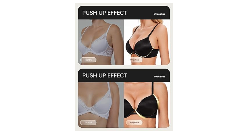Wingslove Push Up Bras for Women Lightly Lined Underwire Smooth Comfort, 38C