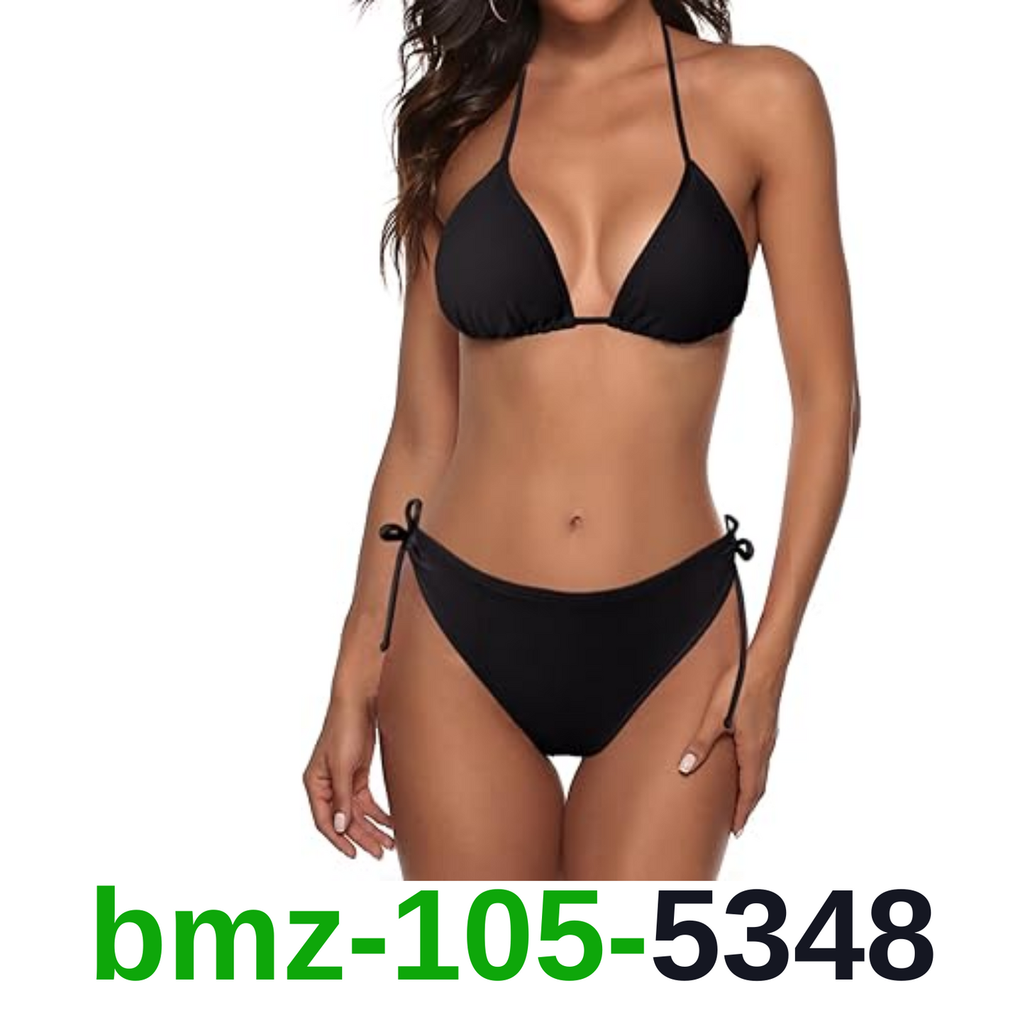 Zonsaoja Women String Bikini Set Halter Side Tie Two Piece Swimsuit Triangle , S