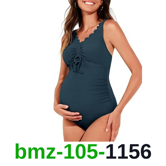 Summer Mae Maternity One Piece Swimsuit Scalloped Cutout Pregnancy Bathing, 14