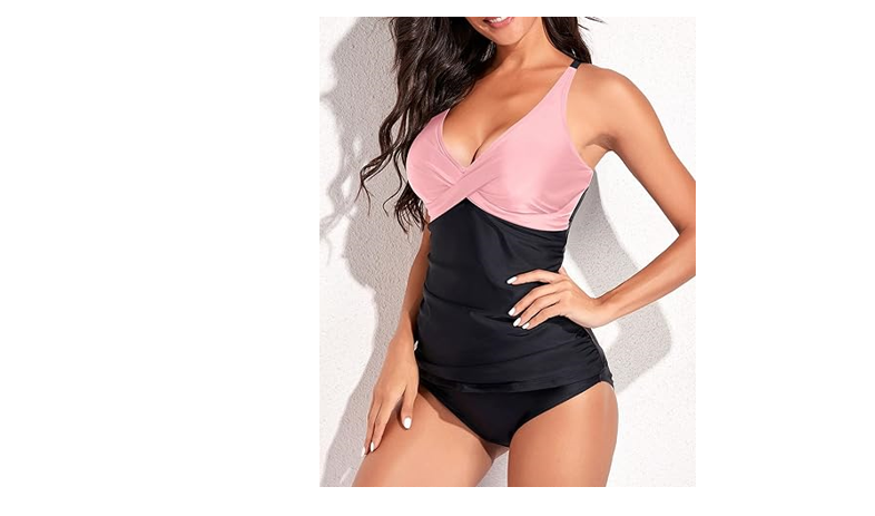 Yonique Tankini Swimsuits for Women Tummy Control Bathing Suits Two Piece, L