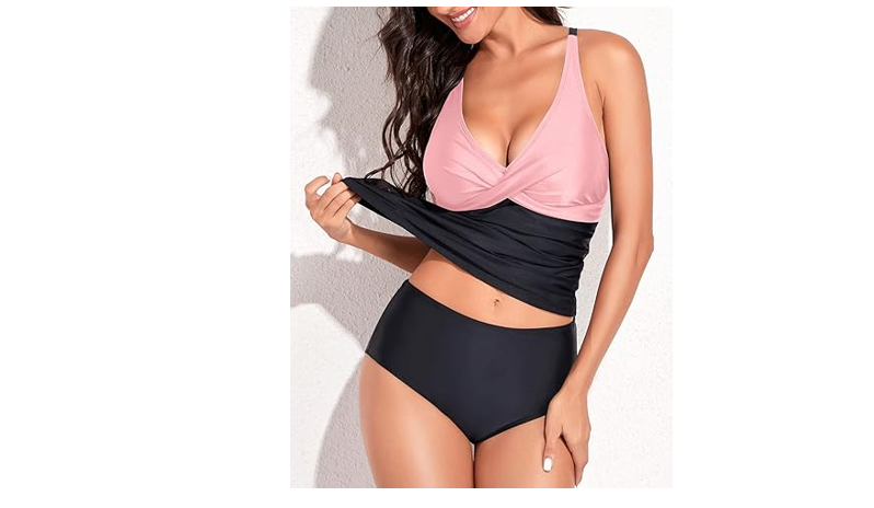 Yonique Tankini Swimsuits for Women Tummy Control Bathing Suits Two Piece, L