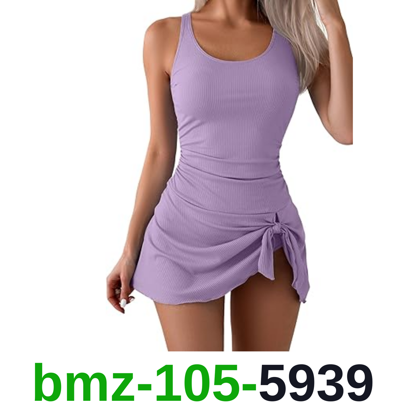Aidonger Womens Ribbed Swimdress One Piece Swimsuit Tummy Control Swim, 2XL