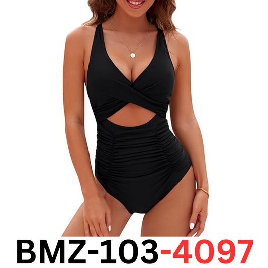Blooming Jelly Womens One Piece Swimsuits Slimming Tummy Control Bathing Suit, M
