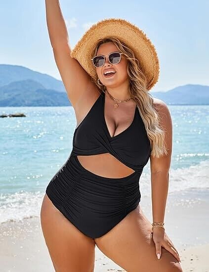 Blooming Jelly Womens One Piece Swimsuits Slimming Tummy Control Bathing Suit, M