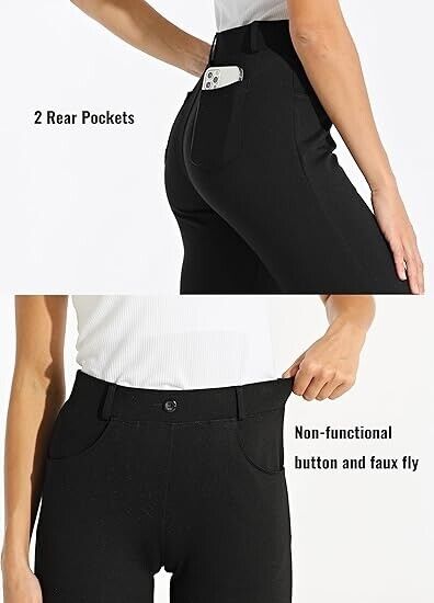 Willit 29" Women's Dress Yoga Pants Work Slacks Straight Leg Stretchy Pants, XL