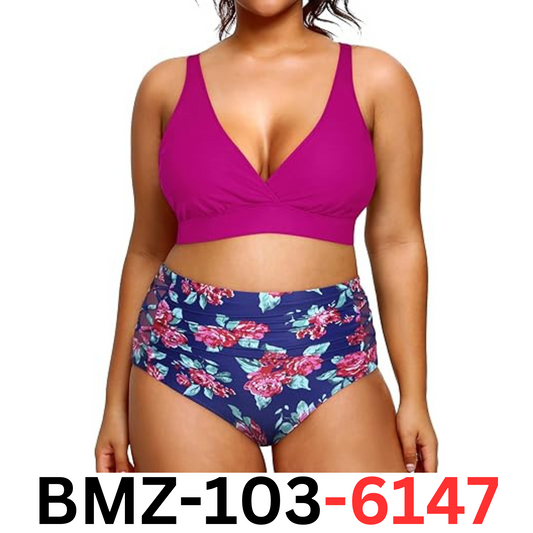 Yonique Women Plus Size Bikini High Waisted Swimsuits Two Piece Bathing Suit, 18