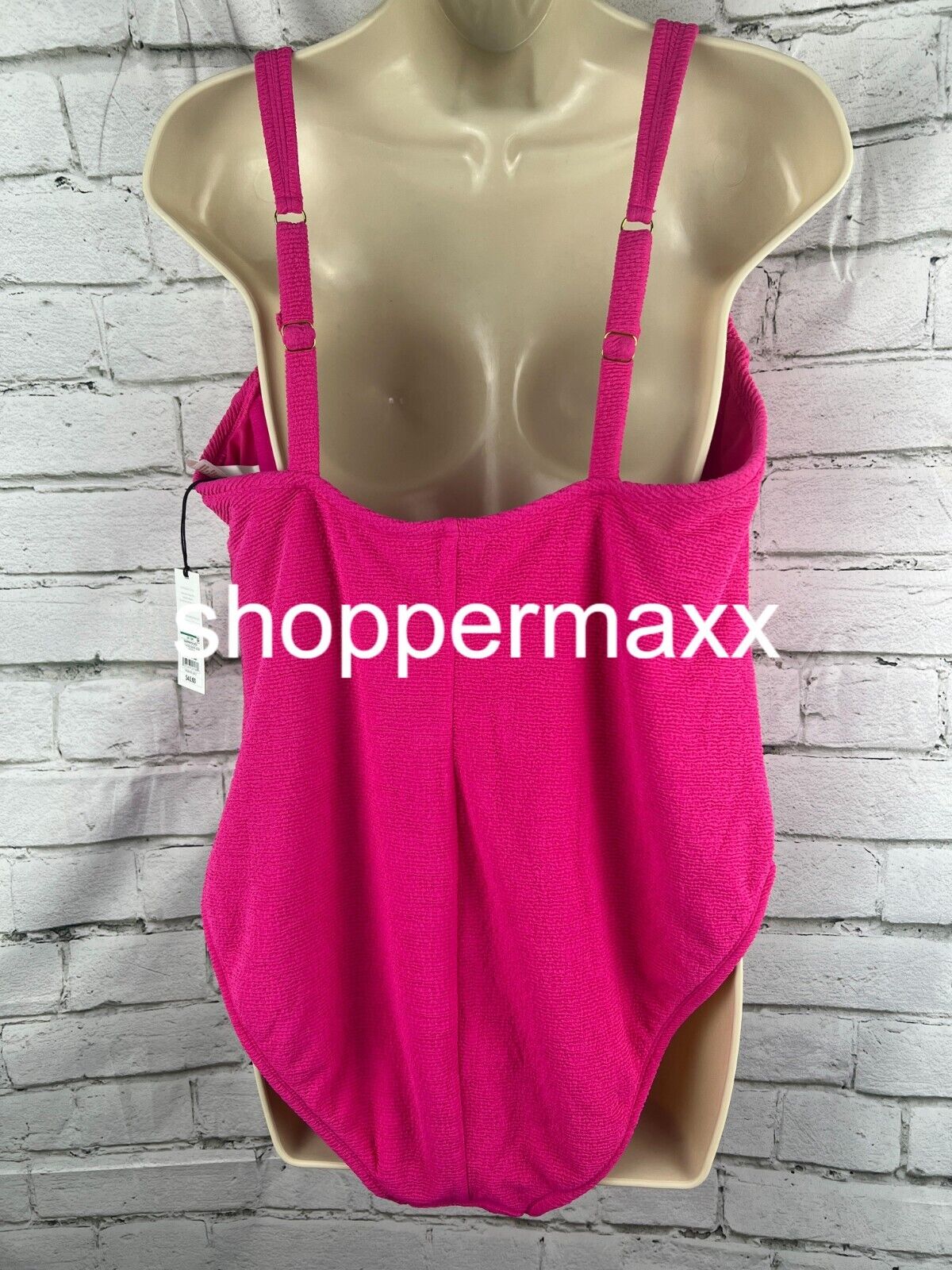 Women Square Neck Pucker Textured High Leg One Piece Swimsuit- Shade & Shore, 18