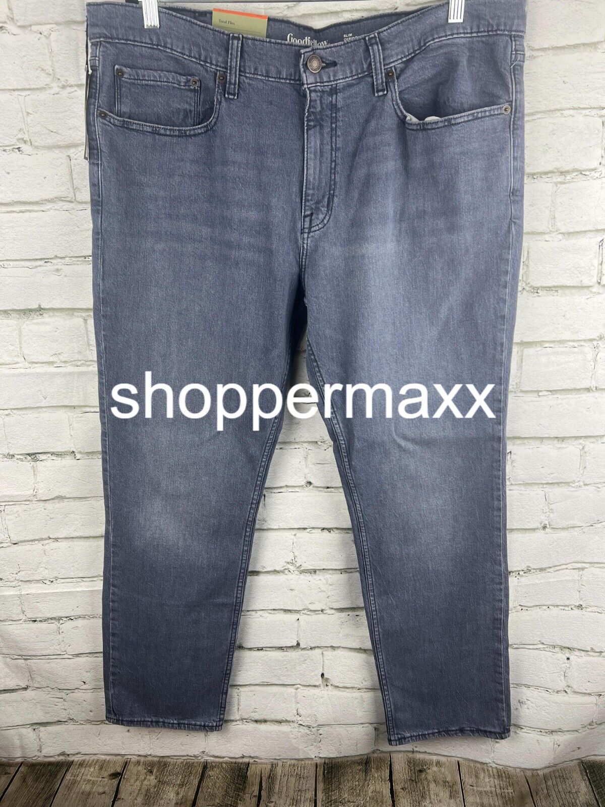 MEN'S LIGHTWEIGHT COLORED SLIM FIT JEANS - GOODFELLOW & CO, BLUE DENIM, 40WX30L