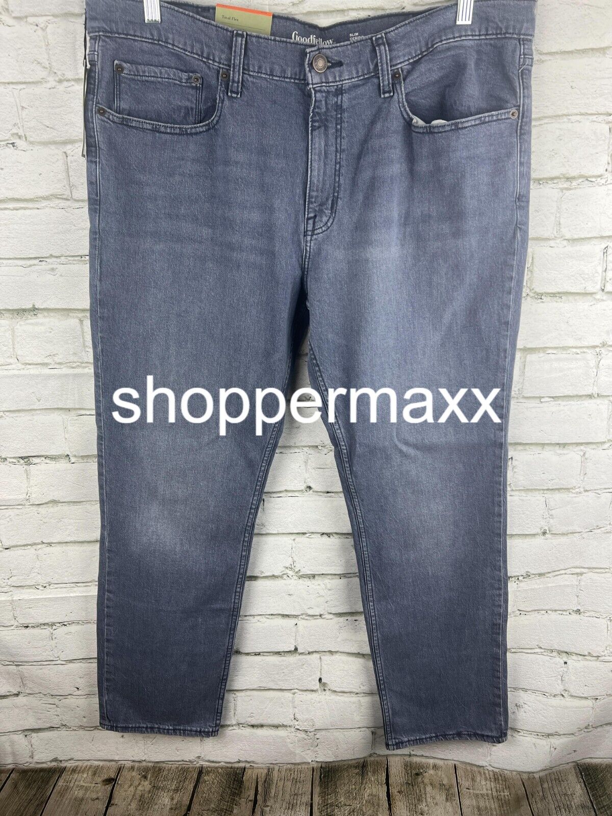 MEN'S LIGHTWEIGHT COLORED SLIM FIT JEANS - GOODFELLOW & CO, BLUE DENIM, 40WX30L