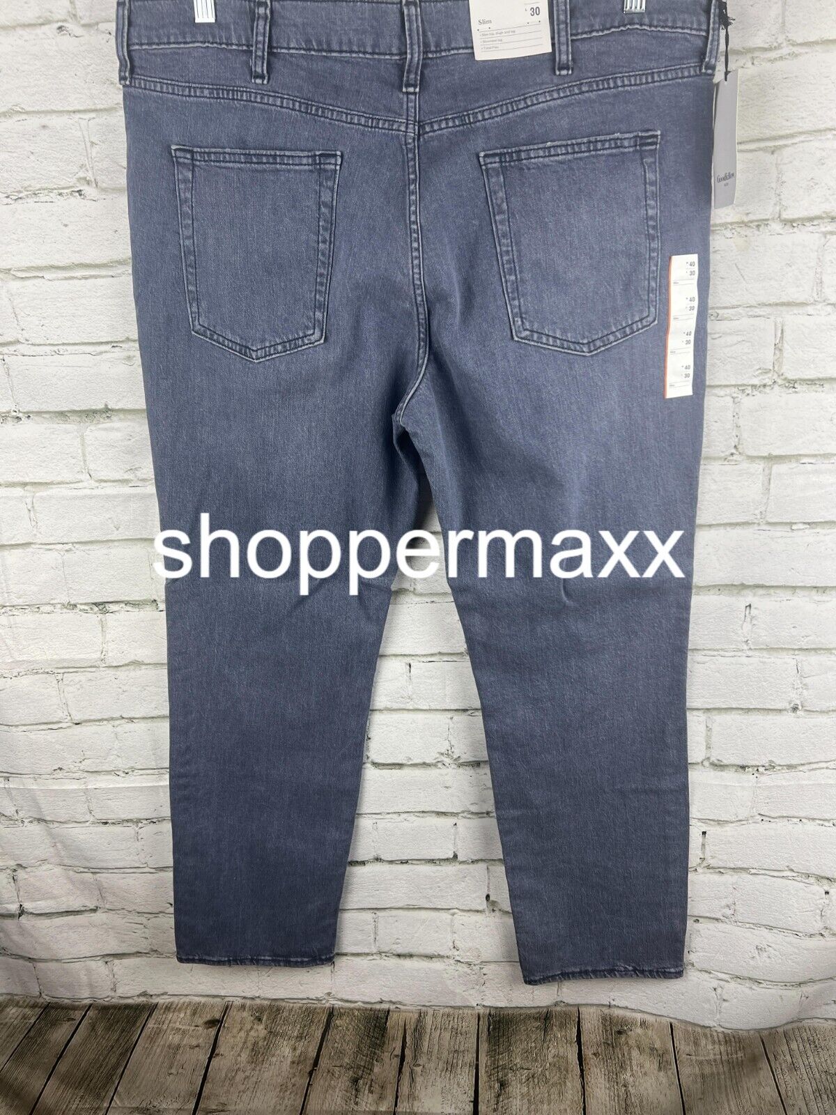 MEN'S LIGHTWEIGHT COLORED SLIM FIT JEANS - GOODFELLOW & CO, BLUE DENIM, 40WX30L