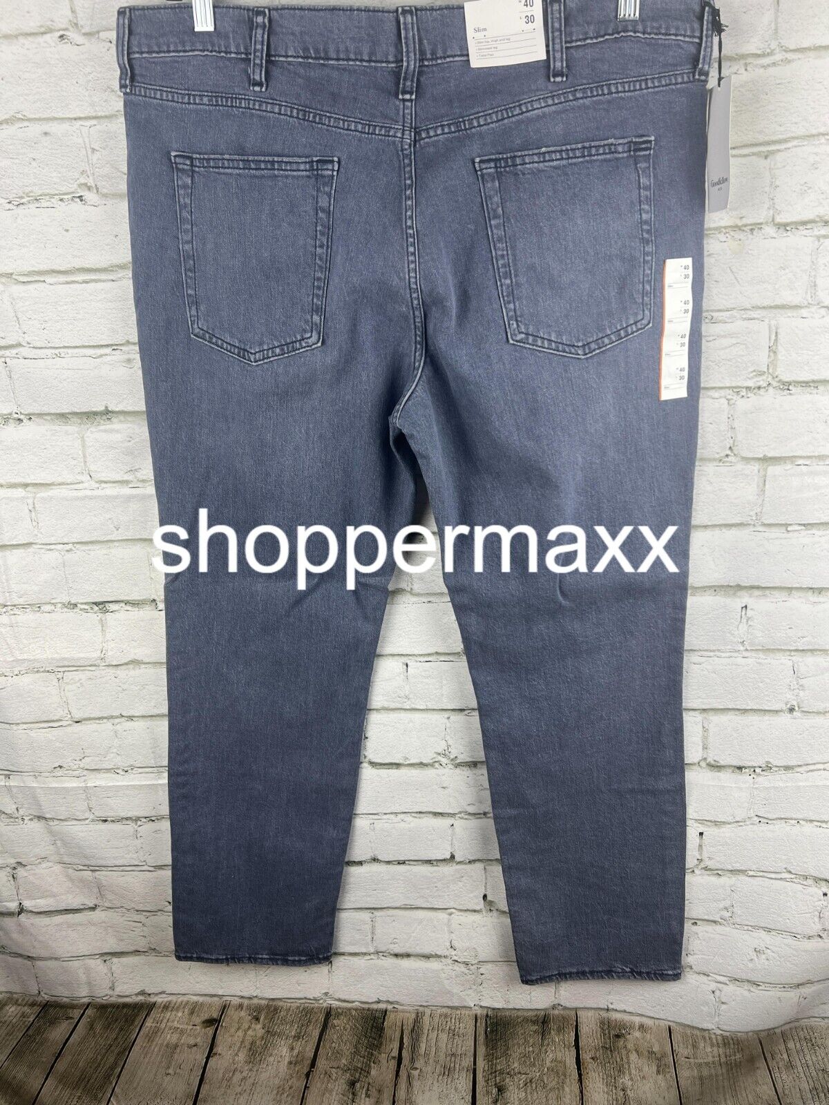 MEN'S LIGHTWEIGHT COLORED SLIM FIT JEANS - GOODFELLOW & CO, BLUE DENIM, 40WX30L