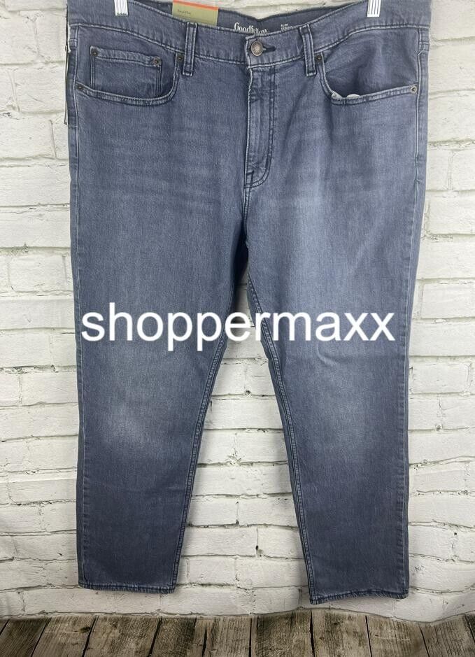 MEN'S LIGHTWEIGHT COLORED SLIM FIT JEANS - GOODFELLOW & CO, BLUE DENIM, 40WX30L