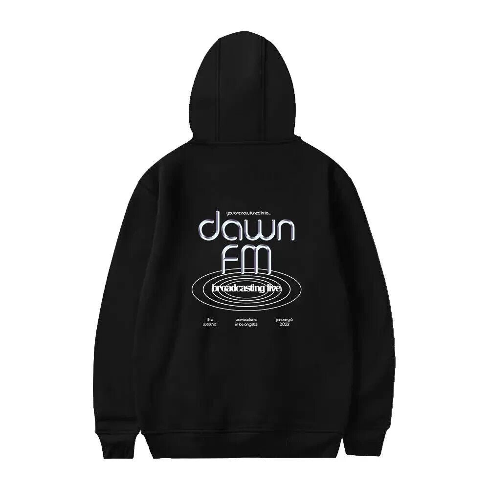 The Weeknd Dawn FM Live Broadcast Hoodie for Men Women Unisex, Black, Size XL