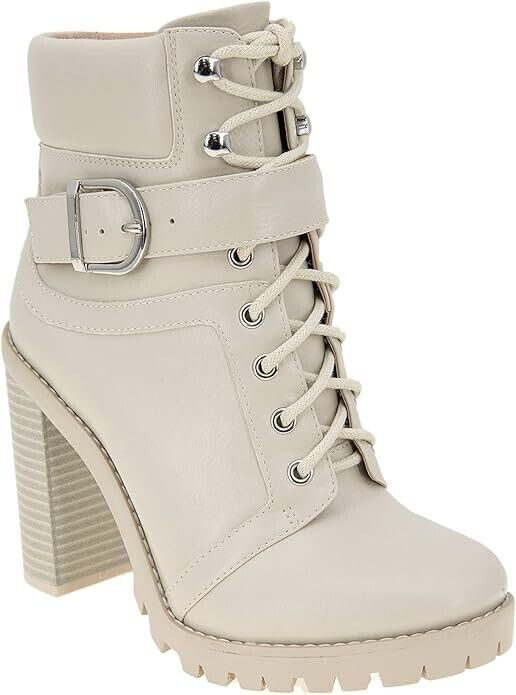 BCBGeneration Women's Padina Combat Boot, Stone, Size 11M/42.5