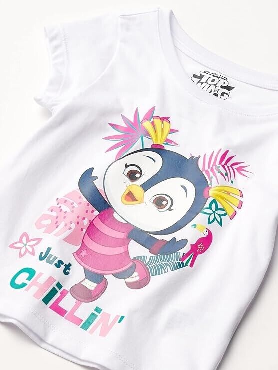 Top Wing Girls' Toddler Short Sleeve T-Shirt Bundle 3 Pack Tees multi 5T