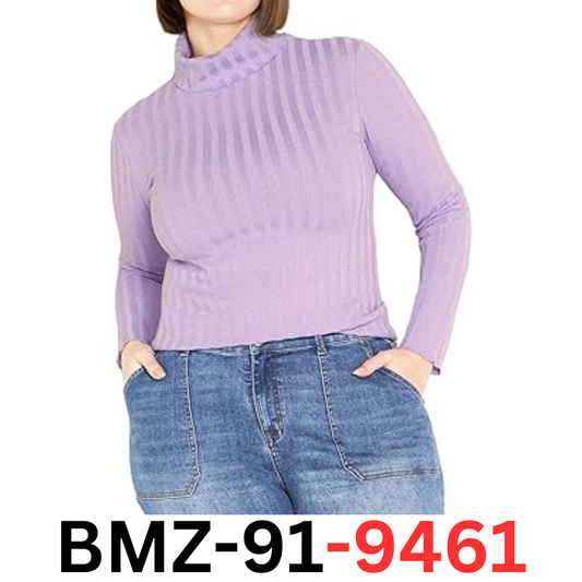Women's Plus Size Evie Roll Neck Top, Lilac, Size 22/24
